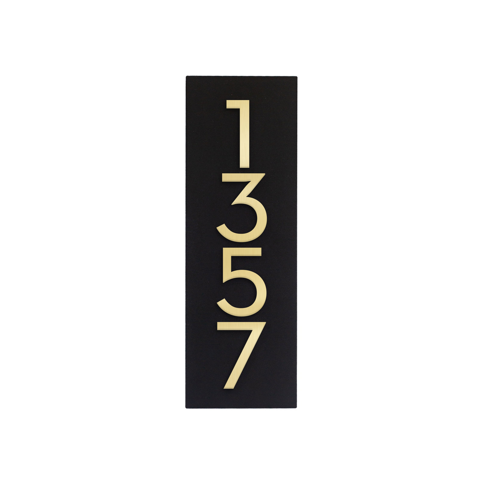 Wall Address Plaque, Black, Yes, Brass