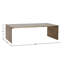 Keven Travertine Coffee Table, Natural and Brass