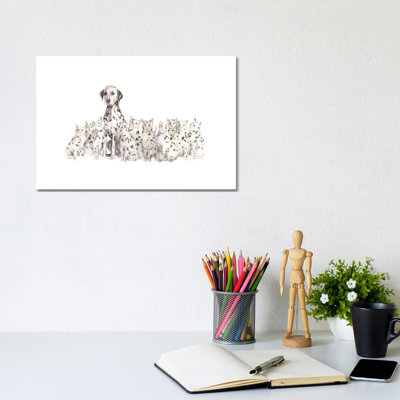 Dalmatian And Copycats by Wandering Laur - Wrapped Canvas Print