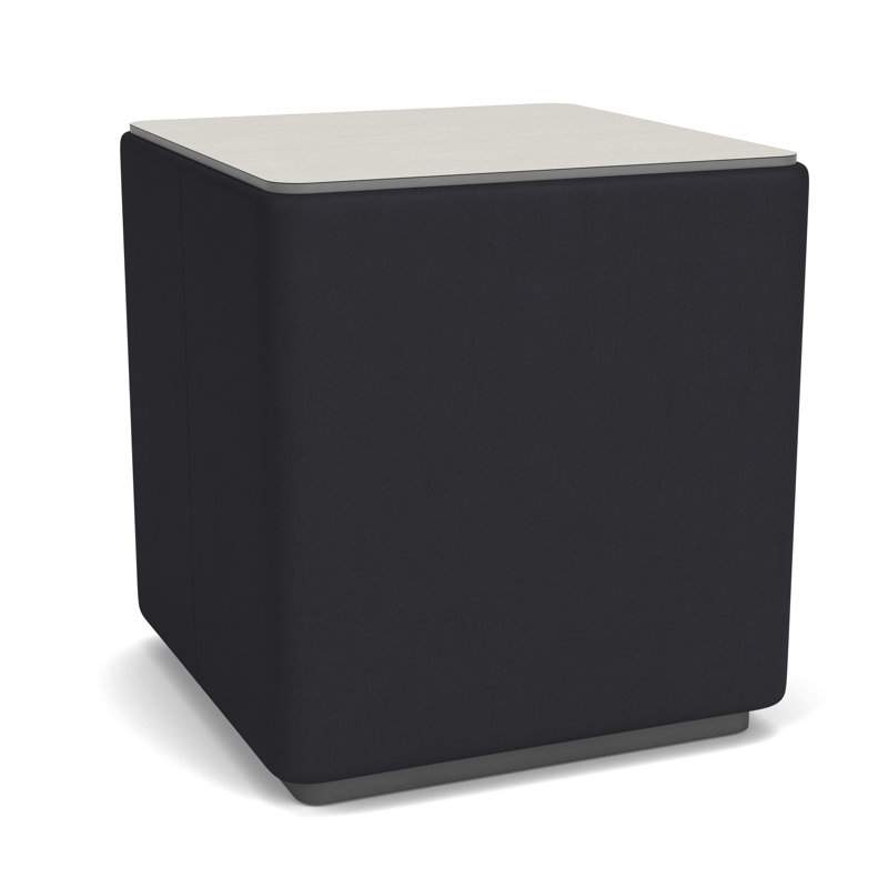 Table de salon avec plateau en stratifié Darsey, 16", Gris anthracite; noir Patriot Plus, Sergé blanc