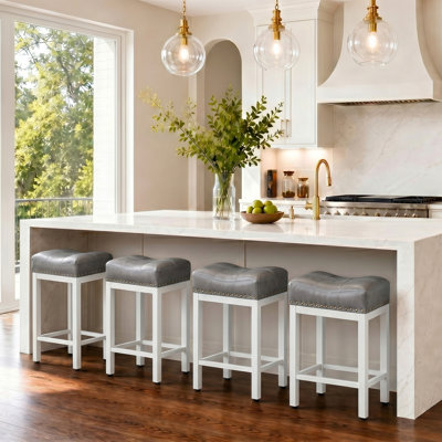 Michille Saddle Upholstered 24.21" Counter Stool