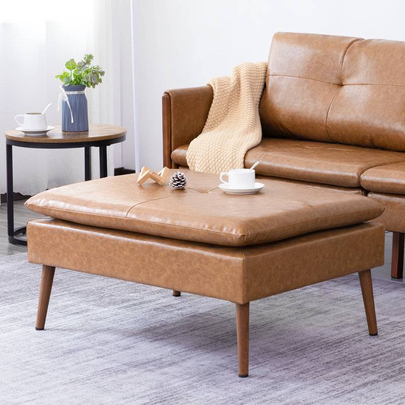 3 Seater Faux Leather Sofa, Caramel