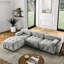 Canapé modulaire modulaire, capitonné à boutons et bricolage, canapé en forme de L avec repose-pieds réversible-640561015