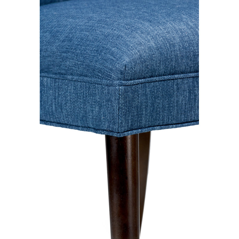 Alex 19'' H Upholstered Dining Chair, Espresso, Key-Largo Denim