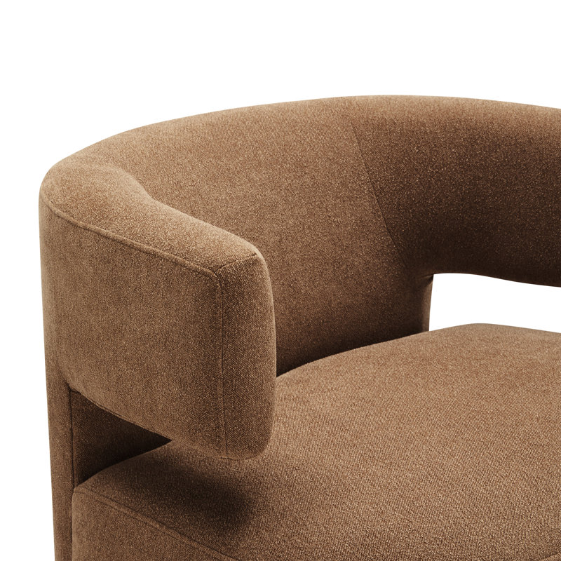 Fauteuil demi-tonneau Bascom, Lin élite chameau