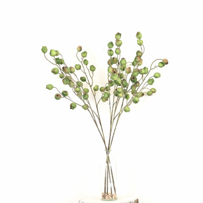 Branche de baies artificielles de 28 po dans un vase en verre avec de l'eau artificielle, bouquet de baies en vrac à longue tige de ferme pour décoration de table de centre de table de bureau à domicile
