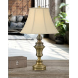 Vigore -  28" Satin Brass Touch Switch Table Lamp with USB Ports