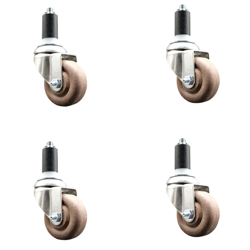 Ensemble de roulettes extensibles en nylon rempli de verre haute température, H 3 po x l 3 po