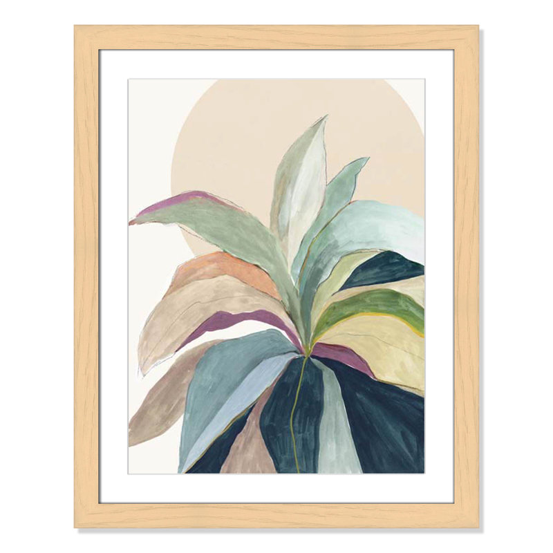 Sherbrooke Sunny Bright Leaves II Framed On Paper by Asia Jensen Print, Natural Cube Frame Matted, 31" H x 25" W x 1.25" D  