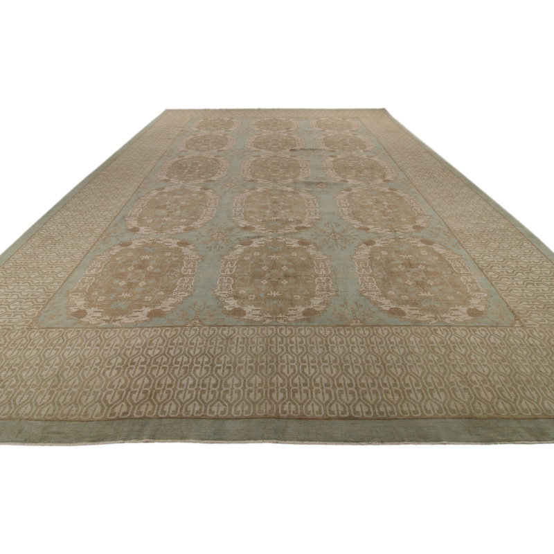 Tapis turc bleu et brun 14 x 20