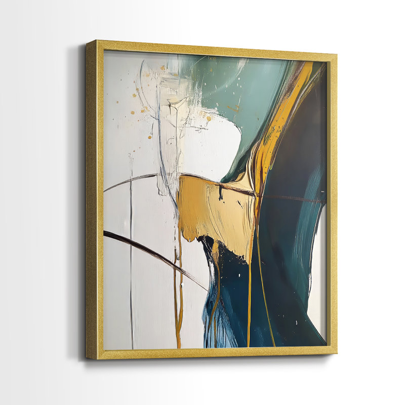 Série ABSTRACT DCxxvi - reproduction encadrée de qualité supérieure - prête à être accrochée - aucun clou requis, Doré
