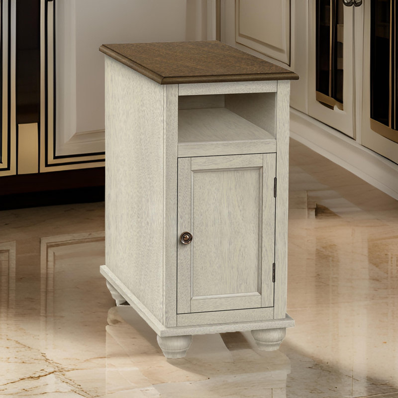 Table de bout avec rangement Desdamona, Brun