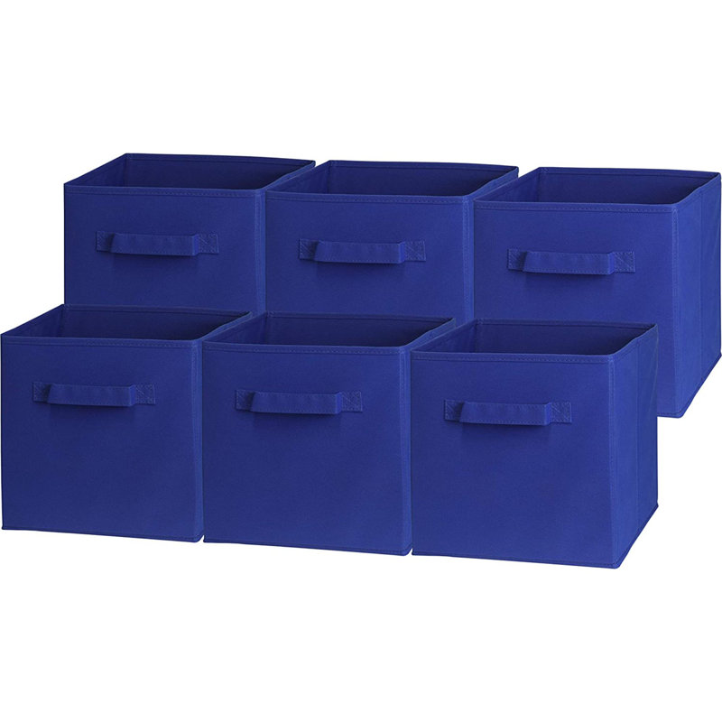Ensemble de bacs de rangement en tissu, Bleu