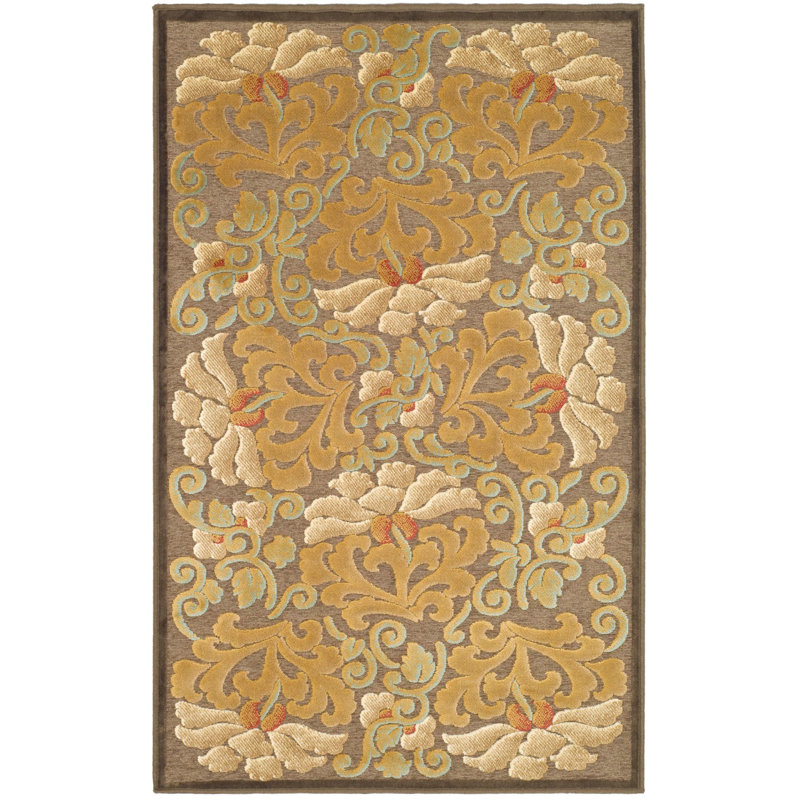 Tapis floral Hahnert Martha Stewart Performance, Rectangle 4 pi x 5 pi 7 po