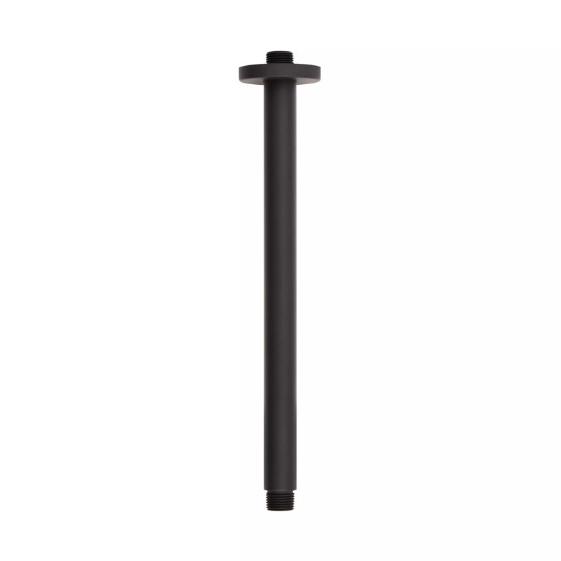 Signature Hardware 476532 12" Round Ceiling-Mount Shower Arm - Matte Black, Matte Black