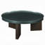 Table basse Lexy, plateau rond 35 po, vert noirâtre ultrabrillant à profil bas