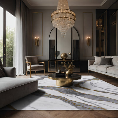 Tapis bleu soyeux et moelleux