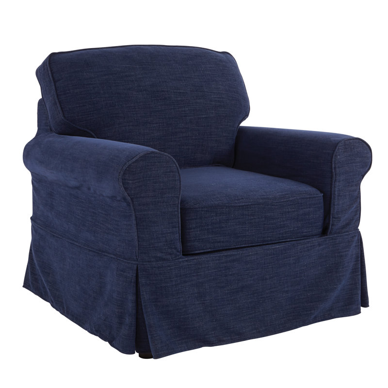 Fauteuil à housse de 38 po de large Melorse, Bleu marine