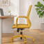 Fauteuil de direction ergonomique 350LBS, siège de bureau, tissu en filet, assise confortable, accoudoir intégré, fauteuil relevable et pivotant (jaune)