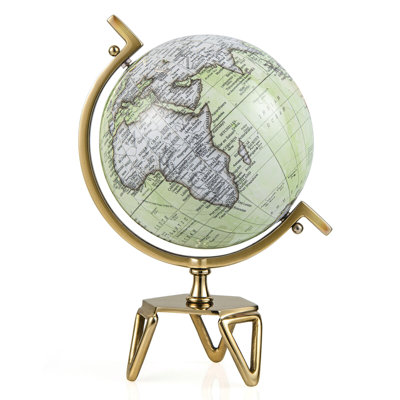 Gymax Geographic Rotating World Globe W/ Triangle Metal Stand Meridian Educational