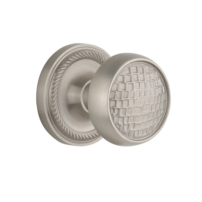 Rope Rosette with Craftsman Door Knob, Satin Nickel