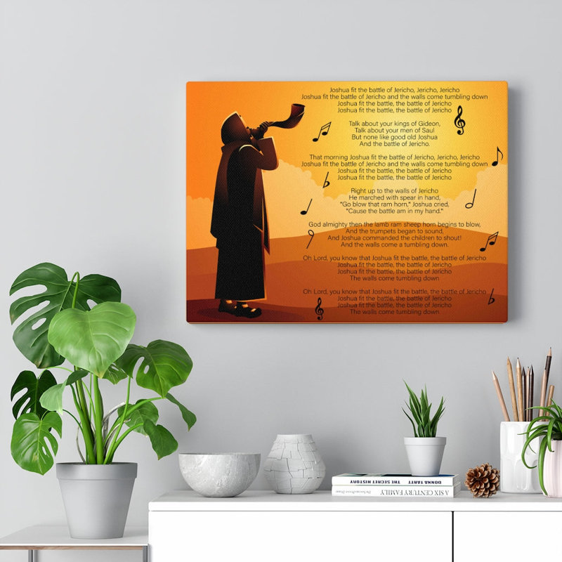 Joshua Fit the Battle of Jericho Joshua6:15 - Wrapped Canvas Textual Art, 18" H x 24" W x 1.25" D