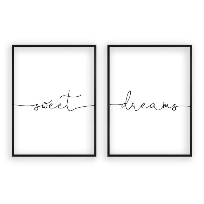 Sweet Dreams - 2 Piece Print, Matt Black Frame, 41 cm H x 31 cm W