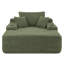 Méridienne convertible en velours côtelé vert avec porte-gobelet, accoudoirs larges et coussins décoratifs - canapé-lit sans assemblage pour le salon