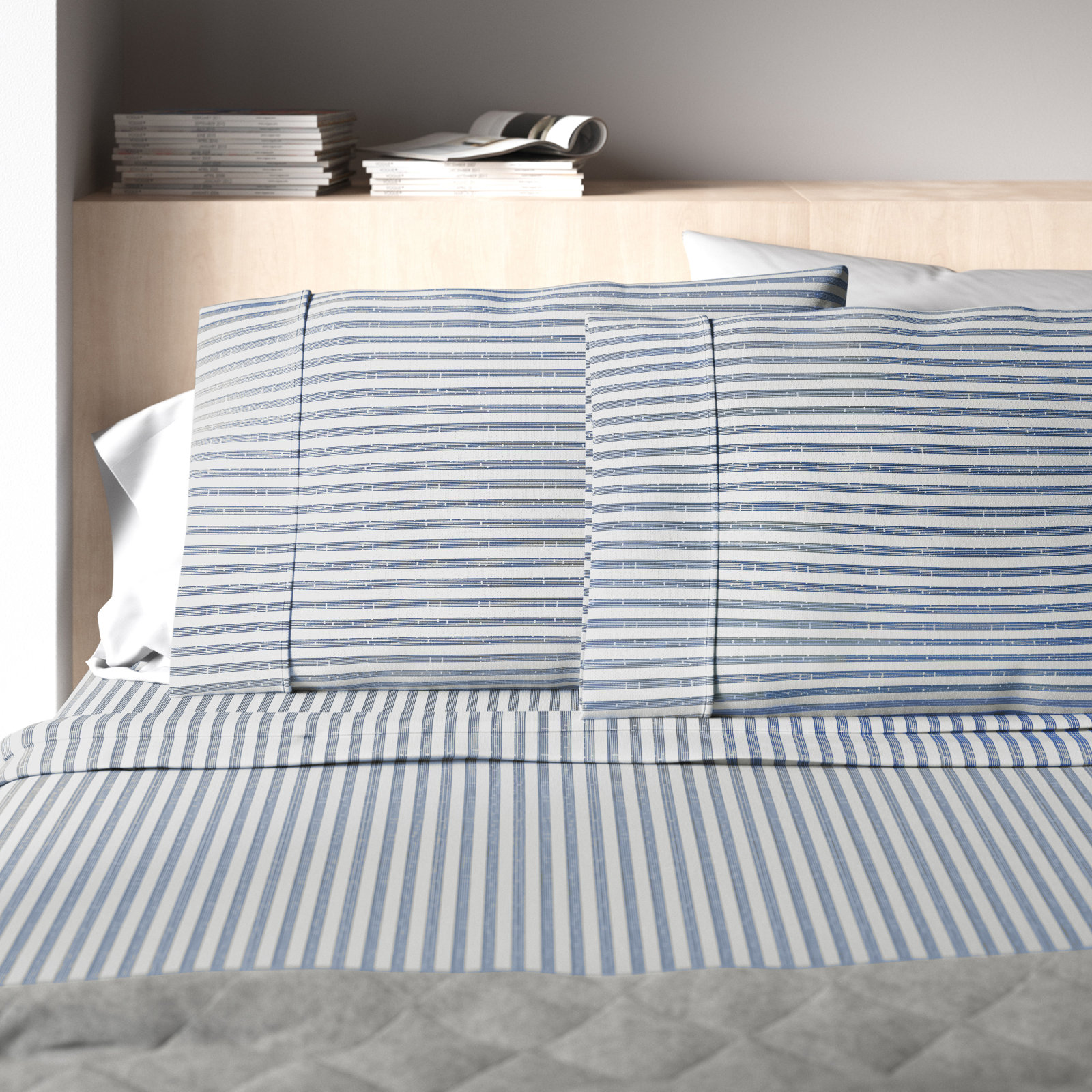 Cobbett Cotton Sheet Set, Twin, Navy