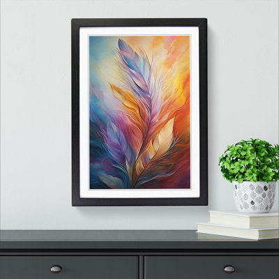 Feather Expressionism - Single Picture Frame Print on Wood