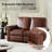 Igon 62.8" Traditional Down-Filled Genuine Leather Power Reclining Loveseat Sofa-1584800172