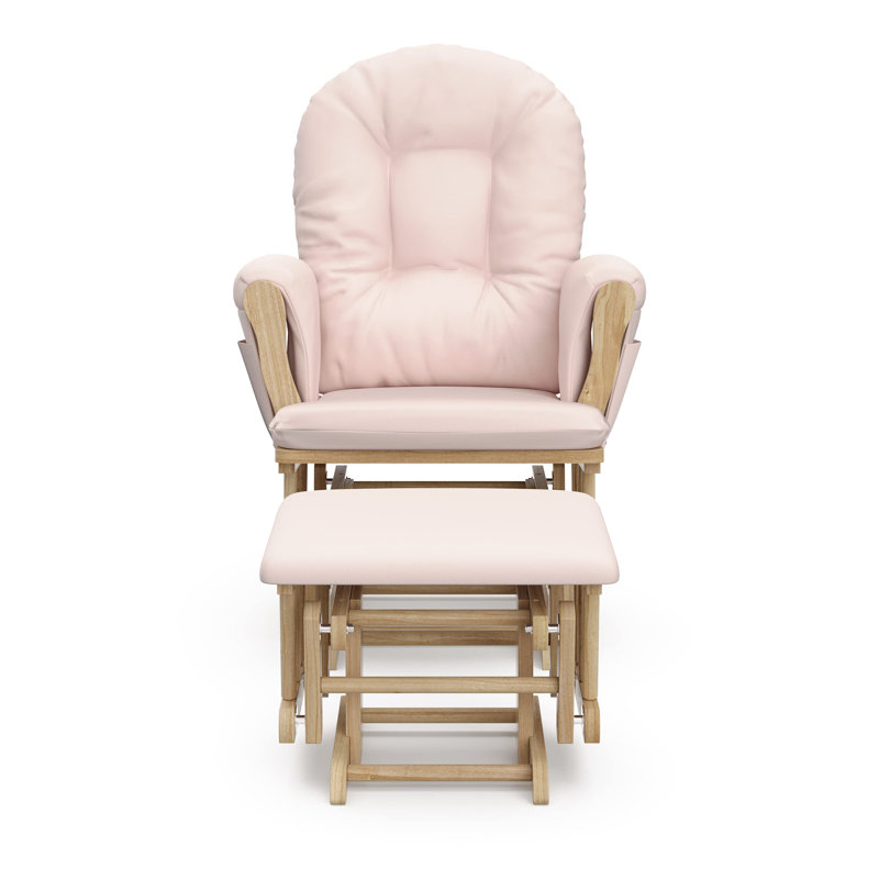 Coussins rembourrés avec pochette de rangement, mouvement à bascule en douceur, facile à assembler, base en bois massif, Rose