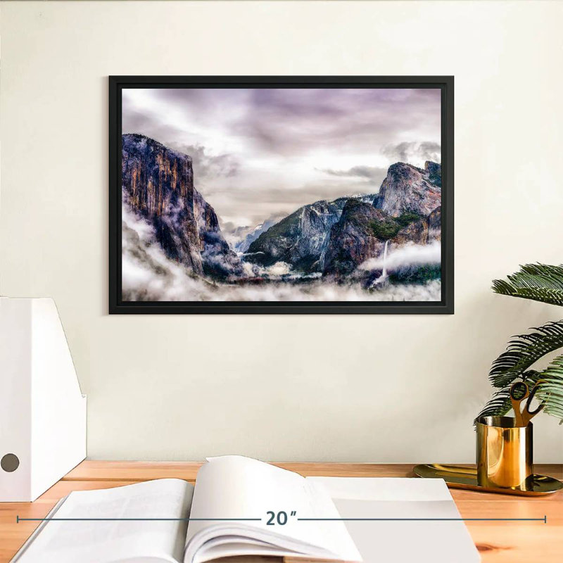 Yosemite National Park Canyons, Floating Frame Black, 13" X 9"