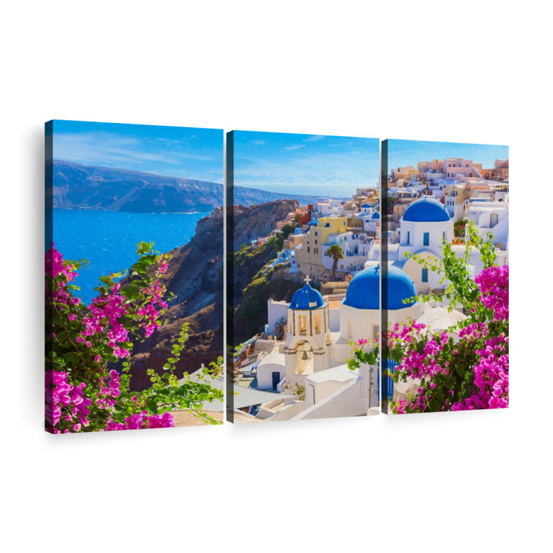 Architecture "Oia Perspectives sur toile" sur, H 24 po x l 38 po x P 1,25 po