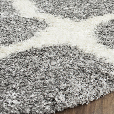 Tapis gris à motif géométrique Bertl