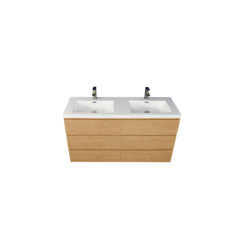 Ensemble de meuble-lavabo double 59 po Chelsei, Chêne anglais