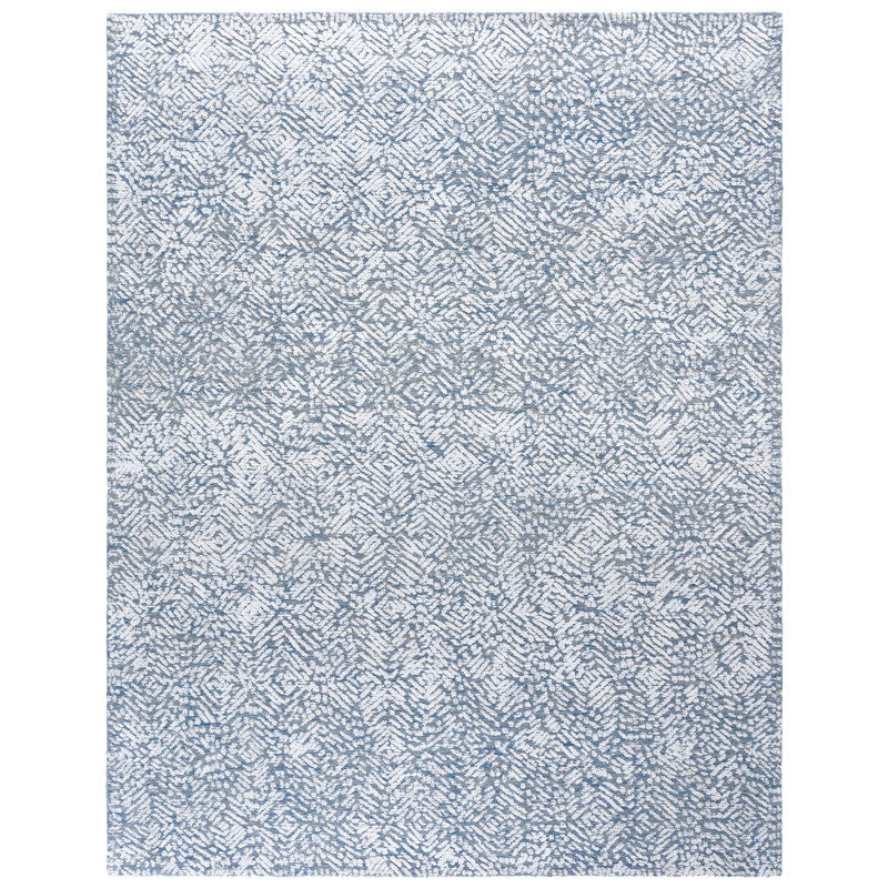 Hofmann 620 Hand Tufted Wool/Viscose/Cotton Abstract Indoor Use Only Rug in Blue/Ivory, Rectangle 8' x 10'