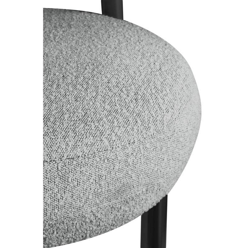Fauteuil d'appoint Bordeaux Boucle, Noir, Tissu gris bouclé