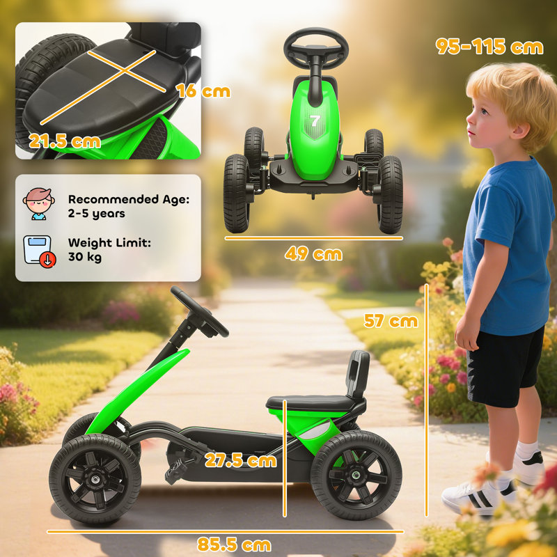 Zoomie Kids Go Kart, Green