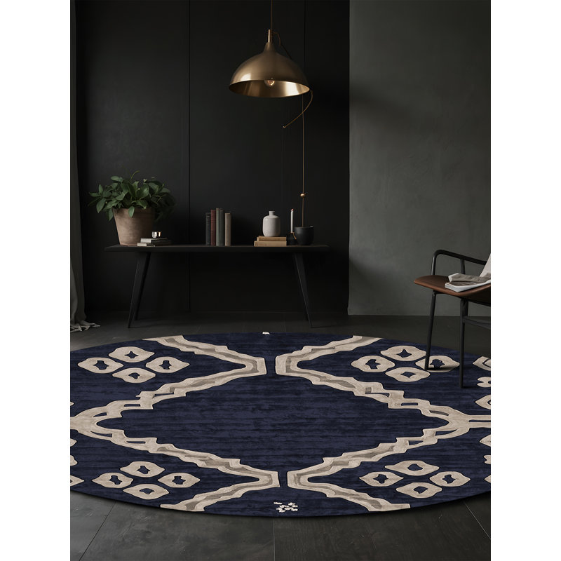 Silky Soft Plush Gray Area Rug, Round 7'