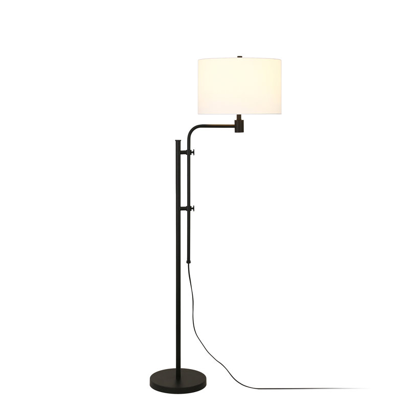 Polly 72'' Swing Arm Floor Lamp, Blackened Bronze
