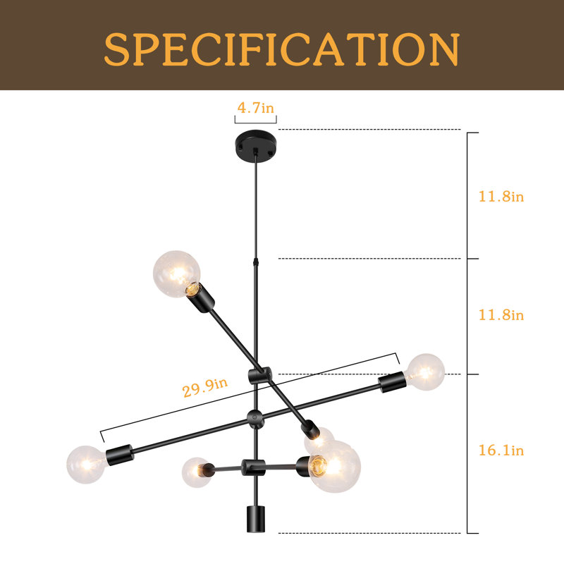 Lustre sphérique spoutnik 6 lumières Chardonnai