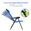 Chaise de patio pliante de 2 personnes, chaise longue bleue à dossier réglable et amovible pour l'extérieur