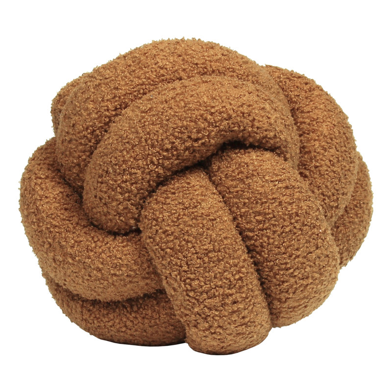 Boucle Knot Novelty Throw Cushion, Ginger