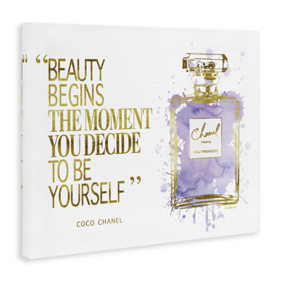 Beauty Begins Designer Quote - bouteille de parfum Glam mauve