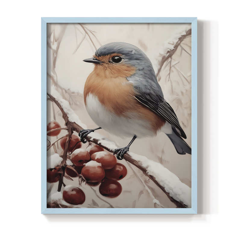 Art des Fêtes de Noël - série 2 - CCXV, reproduction encadrée - bois massif, H 30 po x l 24 po, Bleu