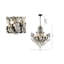 Traditional 8 Light Matt Black Iron Crystal Chandelier