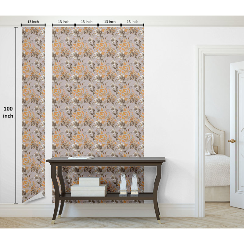 Tarik Roll, Mauve / gris / ambre, L 100 po x l 13 po