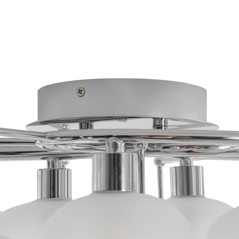 Plafonnier semi-encastré 12 lumières, Nickel