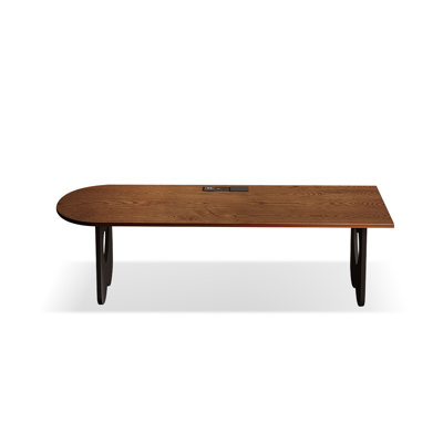Bureau rectangulaire en bois massif brun noisette